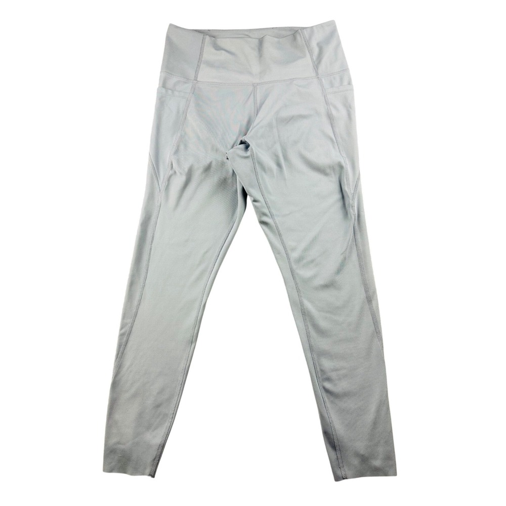 Danskin‎ Leggings Women L Gray High Rise Brushed Scalloped Hem Athletic Yoga